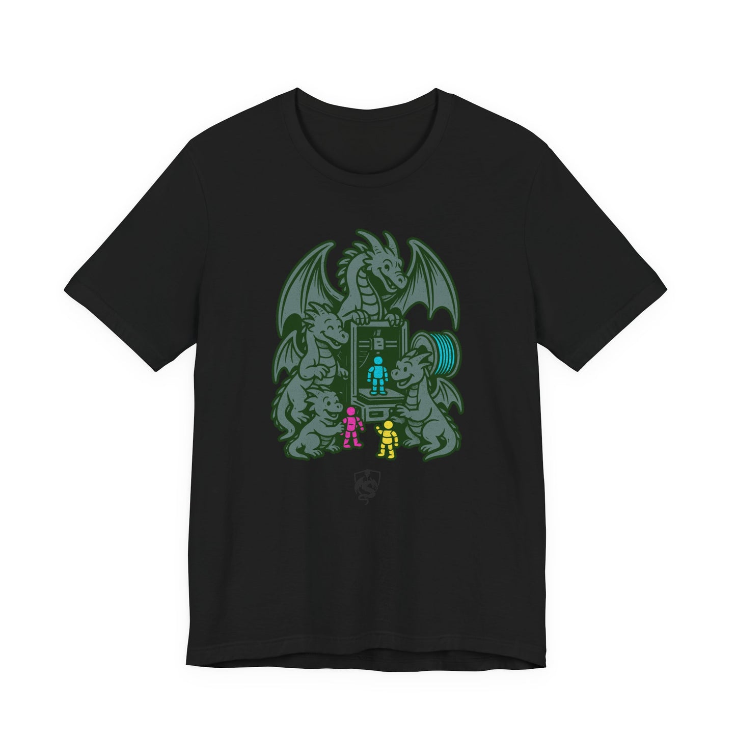 SkettiSlayers – 3D Printed Dragon Family Illustration T-Shirt